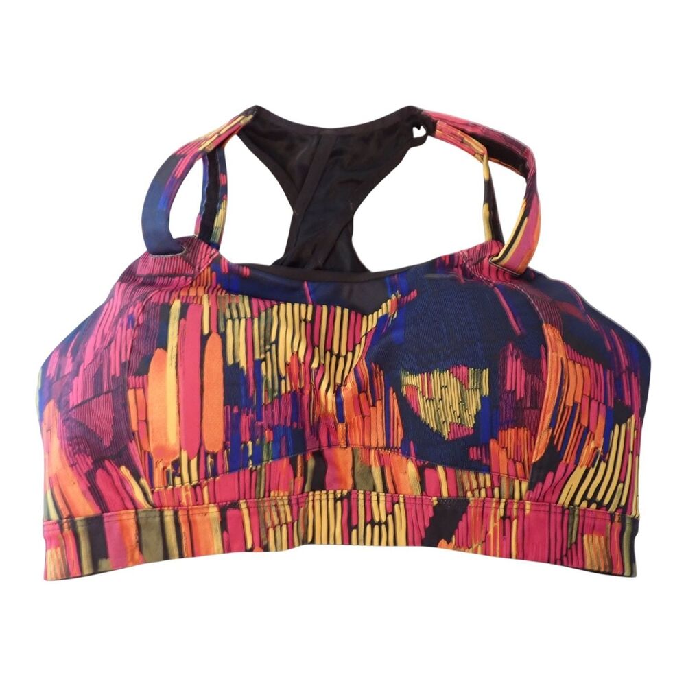 Brooks JUNO 350071 Running Sports Bra 36DD High Impact Racerback Colorful Print